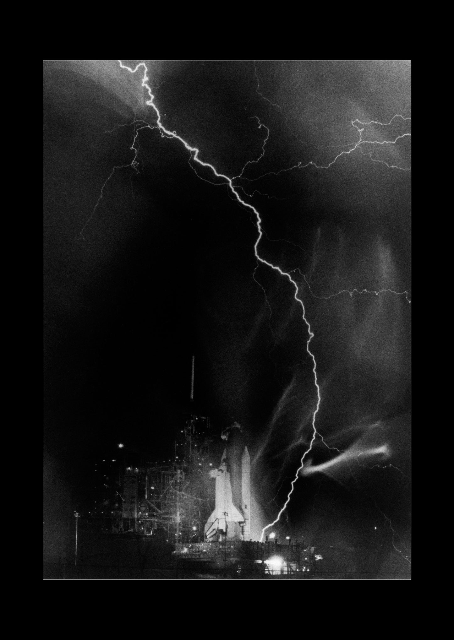 Space Shuttle Challenger Stormy Night (Poster)