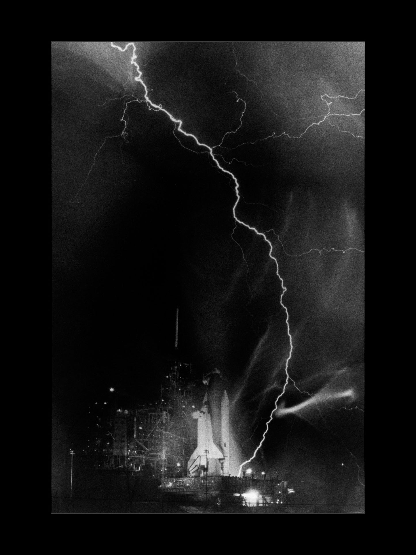 Space Shuttle Challenger Stormy Night (Poster)